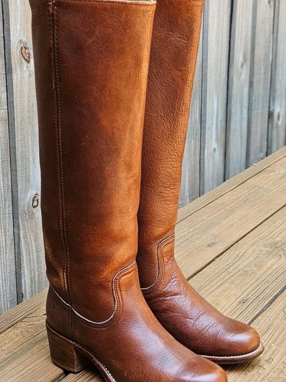 VINTAGE FRYE 15” TALL CAMPUS BOOTS SZ 7 - Picture 2 of 16